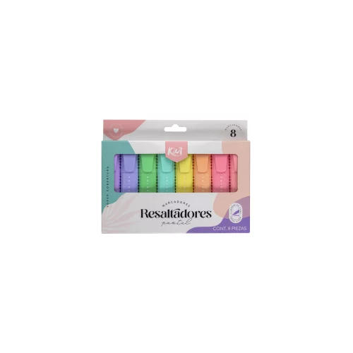 Resaltadores Kiut Pastel Caja X8