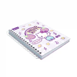 Libreta Argollada Durabook Hello Kitty  150 Hojas Lineas 6 Materias  - Arcoiris