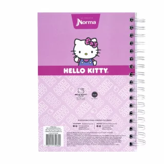 Libreta Argollada Durabook Hello Kitty  150 Hojas Lineas 6 Materias  - Arcoiris