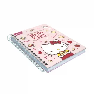 Libreta Argollada Durabook Hello Kitty  150 Hojas Lineas 6 Materias  - Corazones