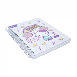 Libreta Argollada Durabook Hello Kitty Grande 150 Hojas Lineas 6 Materias  - Arcoiris