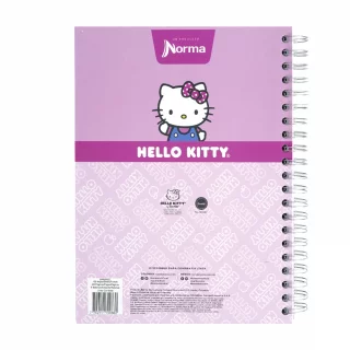 Libreta Argollada Durabook Hello Kitty Grande 150 Hojas Lineas 6 Materias  - Arcoiris