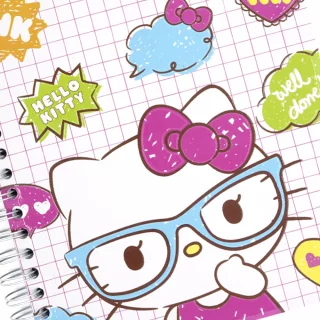 Libreta Argollada Durabook Hello Kitty Grande 150 Hojas Lineas 6 Materias  - Burbujas