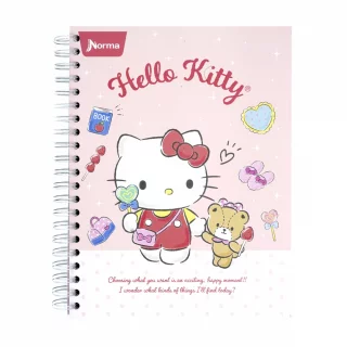 Libreta Argollada Durabook Hello Kitty Grande 150 Hojas Lineas 6 Materias  - Peluche