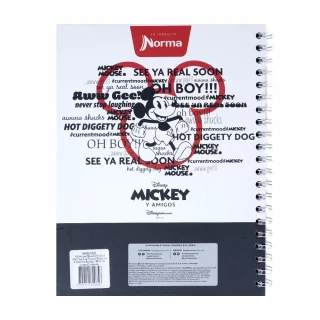 Libreta Argollada Durabook Mickey-Minnie  100 Hojas Linea 4 Materias  - Mickey