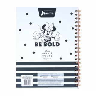 Libreta Argollada Durabook Mickey-Minnie Grande 100 Hojas Linea 4 Materias  - Minnie Rayas