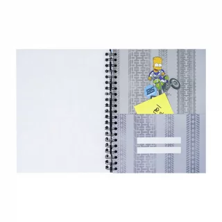 Libreta Argollada Durabook Simpsons Grande 150 Hojas 6 Materias Lineas  - Bart En Bicicleta