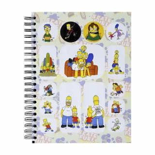 Libreta Argollada Durabook Simpsons Grande 150 Hojas 6 Materias Lineas  - Bart En Bicicleta