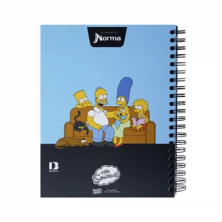 Libreta Argollada Durabook Simpsons Grande 150 Hojas 6 Materias Lineas  - Bart En Bicicleta