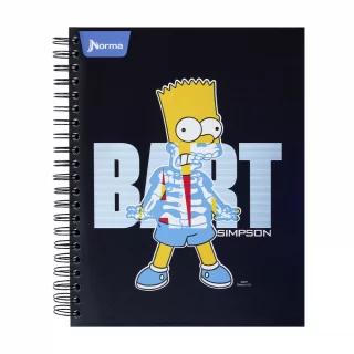 Libreta Argollada Durabook Simpsons Grande 150 Hojas 6 Materias Lineas  - Bart Rayos X