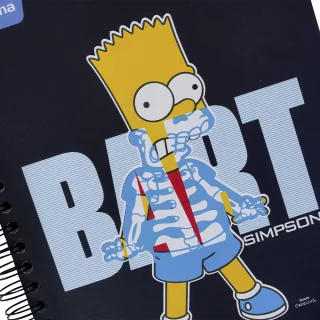 Libreta Argollada Durabook Simpsons Grande 150 Hojas 6 Materias Lineas  - Bart Rayos X