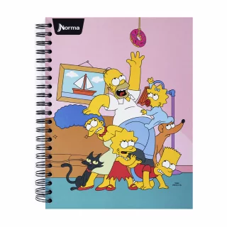 Libreta Argollada Durabook Simpsons Grande 150 Hojas 6 Materias Lineas  - Familia