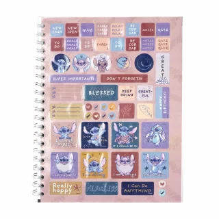 Libreta Argollada Durabook Stitch Grande 100 Hojas 4 Materias Linea   - Be Kind