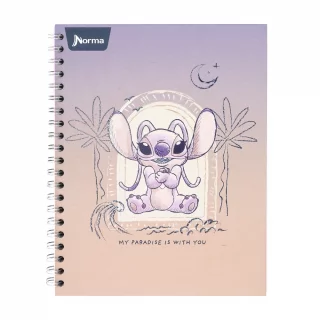 Libreta Argollada Durabook Stitch Grande 100 Hojas 4 Materias Linea  - Love Is Magic