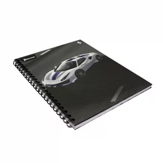 Libreta Argollada Tapa Dura  4 Materias 100 Hojas 1 Linea Ferrari - 458 Blanco