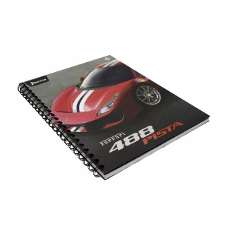 Libreta Argollada Tapa Dura  4 Materias 100 Hojas 1 Linea Ferrari - 488 Pista