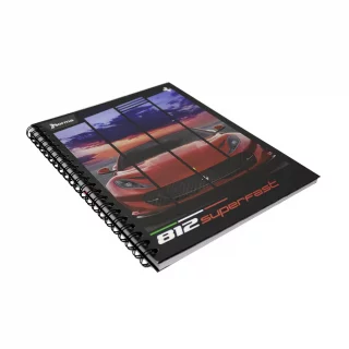 Libreta Argollada Tapa Dura  4 Materias 100 Hojas 1 Linea Ferrari - 812 Superfast