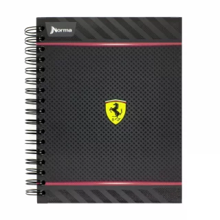 Libreta Argollada Tapa Dura  4 Materias 100 Hojas 1 Linea Ferrari - Logo Texturas