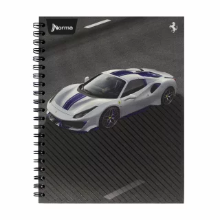 Libreta Argollada Tapa Dura  80 Hojas 1 Linea Ferrari - 458 Blanco