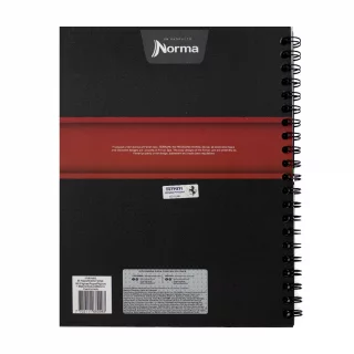 Libreta Argollada Tapa Dura Grande 4 Materias 100 Hojas 1 Linea Ferrari - Logo Negro