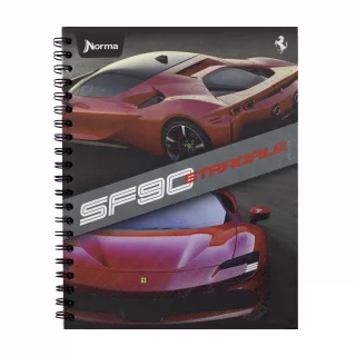 Libreta Argollada Tapa Dura Grande 4 Materias 100 Hojas 1 Linea Ferrari - Stradale