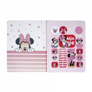 Libreta Cosida   Mickey-Minnie   100 Hojas Cuadriculado  - Circulos Rosas