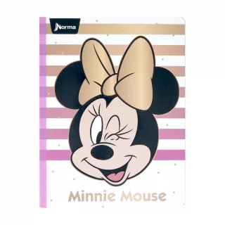 Libreta Cosida   Mickey-Minnie   100 Hojas Cuadriculado  - Moño Dorado