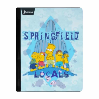 Libreta Cosida 100 Hojas Cuadriculado Los Simpsons - Springfiled Locals