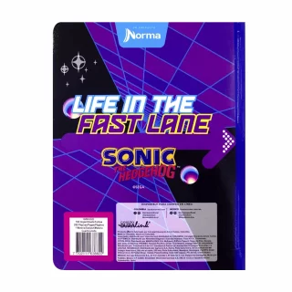 Libreta Cosida 100 Hojas Cuadriculado Sonic - Fast Lane