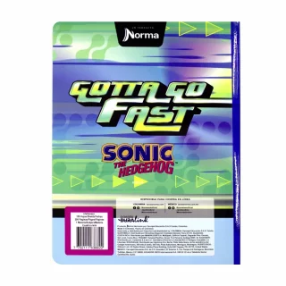 Libreta Cosida 100 Hojas Cuadriculado Sonic - Go Fast