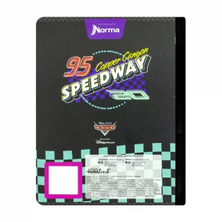 Libreta Cosida Cars  100 Hojas   Cuadriculado  - 8 Speedway