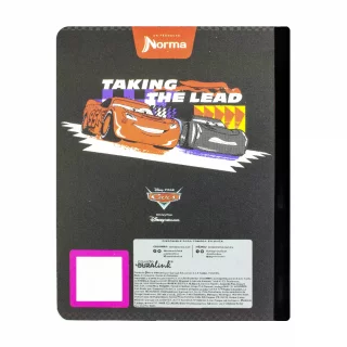 Libreta Cosida Cars  100 Hojas   Doble Linea  - 1 Steady