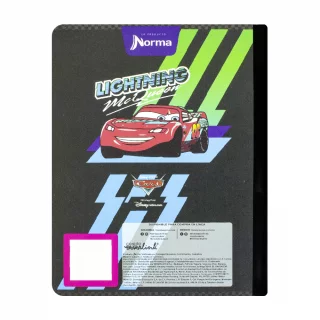 Libreta Cosida Cars  100 Hojas   Doble Linea  - 10 Rpm