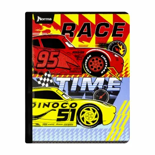 Libreta Cosida Cars  100 Hojas   Doble Linea  - 2 Race