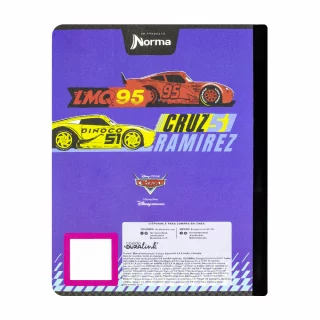 Libreta Cosida Cars  100 Hojas   Doble Linea  - 2 Race