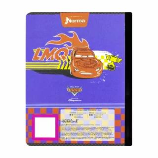 Libreta Cosida Cars  100 Hojas   Doble Linea  - 4 Champ