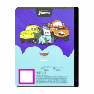 Libreta Cosida Cars  100 Hojas   Doble Linea  - 6 The Crew