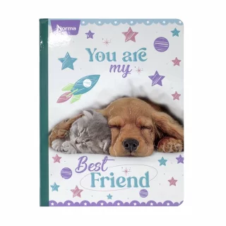 Libreta Cosida Dogs-Cats  100 Hojas   Cuadriculado  - 4 Best Firend