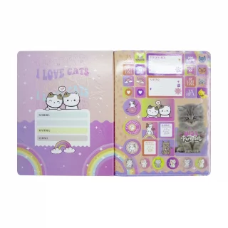 Libreta Cosida Dogs-Cats  100 Hojas   Cuadriculado  - 4 Best Firend