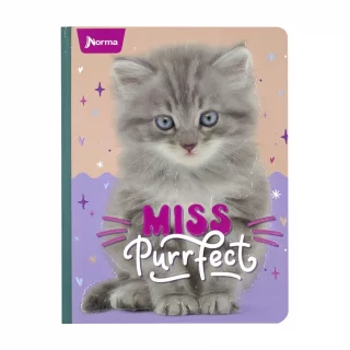 Libreta Cosida Dogs-Cats  100 Hojas   Cuadriculado  - 5 Miss Purrfect