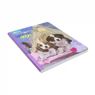 Libreta Cosida Dogs-Cats  100 Hojas   Cuadriculado  - 5 Tipi Crema