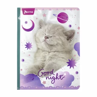 Libreta Cosida Dogs-Cats  100 Hojas   Doble Linea  - 10 Good Night