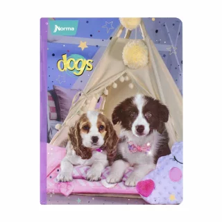 Libreta Cosida Dogs-Cats  100 Hojas   Linea Corriente  - 5 Tipi Crema