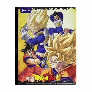 Libreta Cosida Dragon Ball  100 Hojas   Cuadriculado  - 3 Goku Y Vegeta