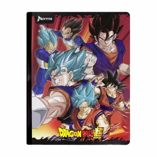 Libreta Cosida Dragon Ball  100 Hojas   Cuadriculado  - 7 Grupo Fondo Rojo