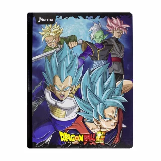 Libreta Cosida Dragon Ball  100 Hojas   Doble Linea  - 6 Grupo Fondo Azul