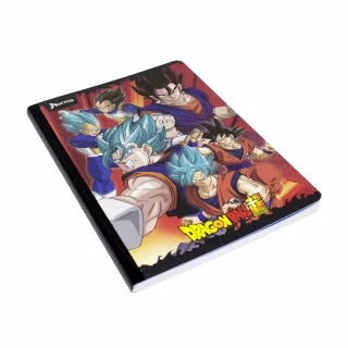 Libreta Cosida Dragon Ball  100 Hojas   Doble Linea  - 7 Grupo Fondo Rojo