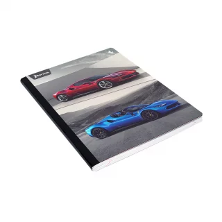 Libreta Cosida Ferrari  100 Hojas   Cuadriculado  - Rojo Y Azul