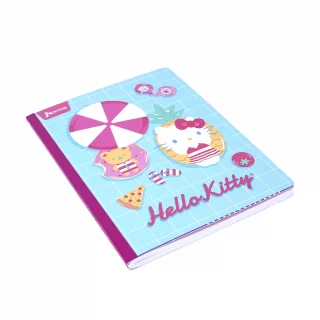 Libreta Cosida Hello Kitty    100 Hojas Cuadriculado  - Sombrilla