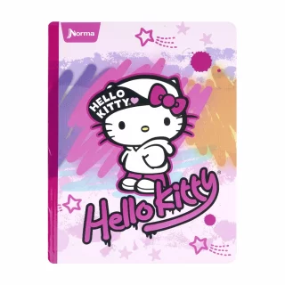 Libreta Cosida Hello Kitty    100 Hojas Doble Linea  - Moño Rojo